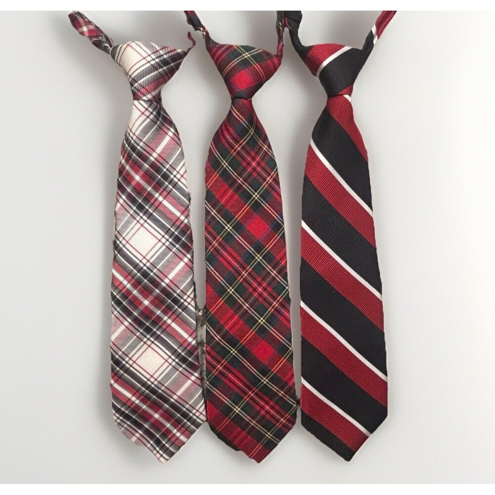 Childrens Place Neck Tie Lot Of 3 Boys, Pre-tied Adjustable Church & Christmas